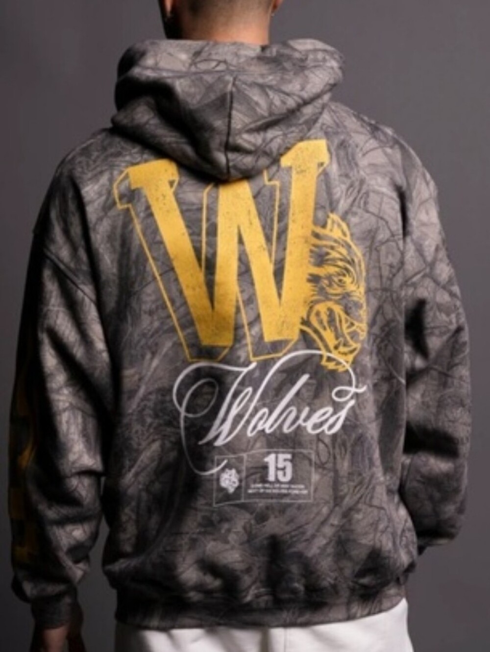 Darc Sport Burnout Bishop Hoodie Driftwood Wolf Forest Camo sz Large - Picture 4 of 14